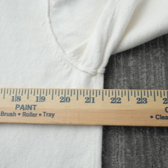 L.L. Bean Sweater Women Cotton Cashmere Pull Over White Long Sleeve Large - Picture 3 of 13